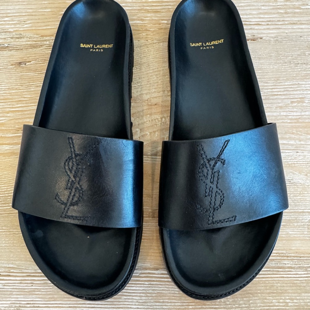 Saint Laurent Classic Black Slide Sandals